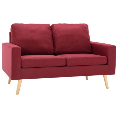 vidaXL Set Divani 2 pz in Tessuto Rosso Vino