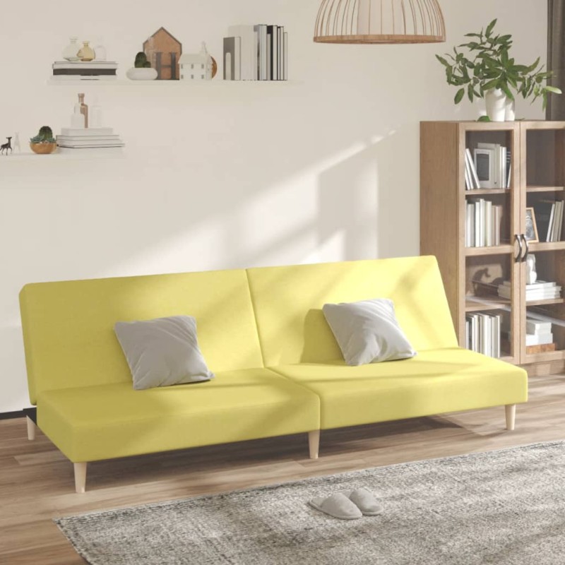 vidaXL Divano Letto a 2 Posti Verde in Tessuto vidaXL Divano Letto a 2 Posti Verde in Tessuto