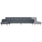 vidaXL Divano Letto a L Grigio Scuro 275x140x70 cm in Velluto vidaXL Divano Letto a L Grigio Scuro 275x140x70 cm in Velluto