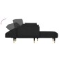 vidaXL Divano Letto a L Nero 275x140x70 cm in Velluto vidaXL Divano Letto a L Nero 275x140x70 cm in Velluto