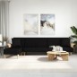 vidaXL Divano Letto a L Nero 279x140x70 cm in Tessuto vidaXL Divano Letto a L Nero 279x140x70 cm in Tessuto