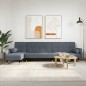 vidaXL Divano Letto a L Grigio Scuro 271x140x70 cm in Velluto