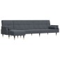 vidaXL Divano Letto a L Grigio Scuro 271x140x70 cm in Velluto