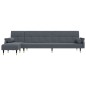 vidaXL Divano Letto a L Grigio Scuro 271x140x70 cm in Velluto