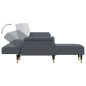 vidaXL Divano Letto a L Grigio Scuro 271x140x70 cm in Velluto