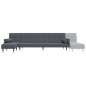 vidaXL Divano Letto a L Grigio Scuro 271x140x70 cm in Velluto