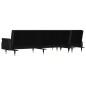vidaXL Divano Letto a L Nero 271x140x70 cm in Velluto vidaXL Divano Letto a L Nero 271x140x70 cm in Velluto