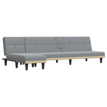 vidaXL Divano Letto a L Grigio Chiaro 255x140x70 cm in Tessuto