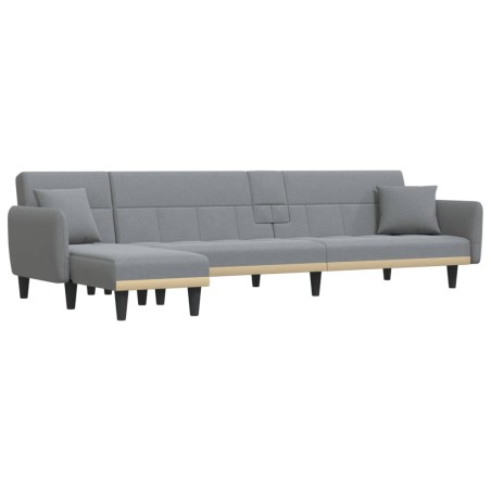 vidaXL Divano Letto a L Grigio Chiaro 275x140x70 cm in Tessuto