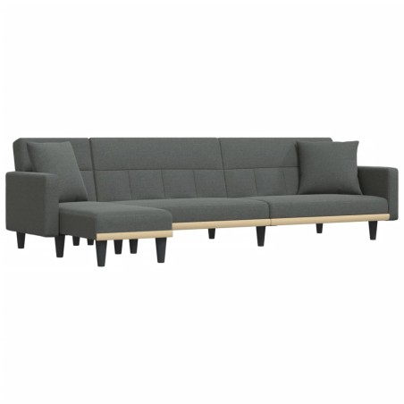 vidaXL Divano Letto a L Grigio Scuro 275x140x70 cm in Tessuto