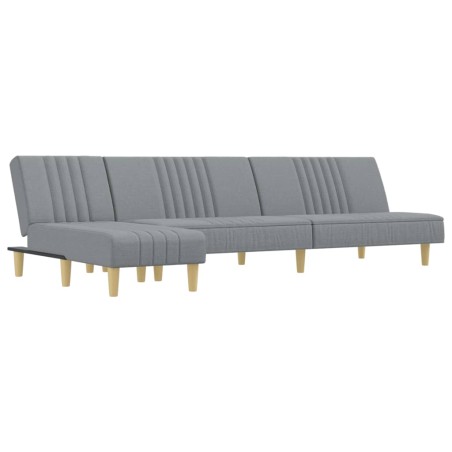 vidaXL Divano Letto a L Grigio Chiaro 255x140x70 cm in Tessuto