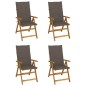 vidaXL Sedie da Giardino Reclinabili 4 pz con Cuscini Massello Acacia vidaXL Sedie da Giardino Reclinabili 4 pz con Cuscini Massello Acacia