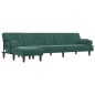 vidaXL Divano Letto a L Verde Scuro 260x140x70 cm in Velluto vidaXL Divano Letto a L Verde Scuro 260x140x70 cm in Velluto