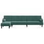 vidaXL Divano Letto a L Verde Scuro 260x140x70 cm in Velluto vidaXL Divano Letto a L Verde Scuro 260x140x70 cm in Velluto