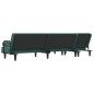 vidaXL Divano Letto a L Verde Scuro 260x140x70 cm in Velluto vidaXL Divano Letto a L Verde Scuro 260x140x70 cm in Velluto