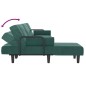 vidaXL Divano Letto a L Verde Scuro 260x140x70 cm in Velluto vidaXL Divano Letto a L Verde Scuro 260x140x70 cm in Velluto