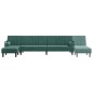 vidaXL Divano Letto a L Verde Scuro 260x140x70 cm in Velluto vidaXL Divano Letto a L Verde Scuro 260x140x70 cm in Velluto