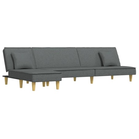 vidaXL Divano Letto a L Grigio Scuro 255x140x70 cm in Tessuto