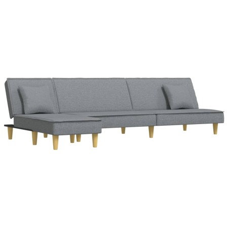 vidaXL Divano Letto a L Grigio Chiaro 255x140x70 cm in Tessuto