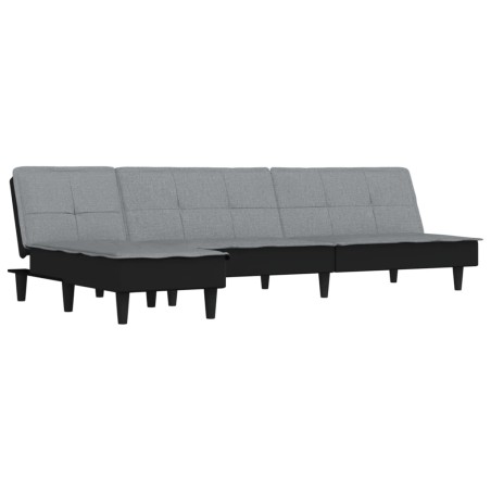 vidaXL Divano Letto a L Grigio Chiaro 255x140x70 cm in Tessuto