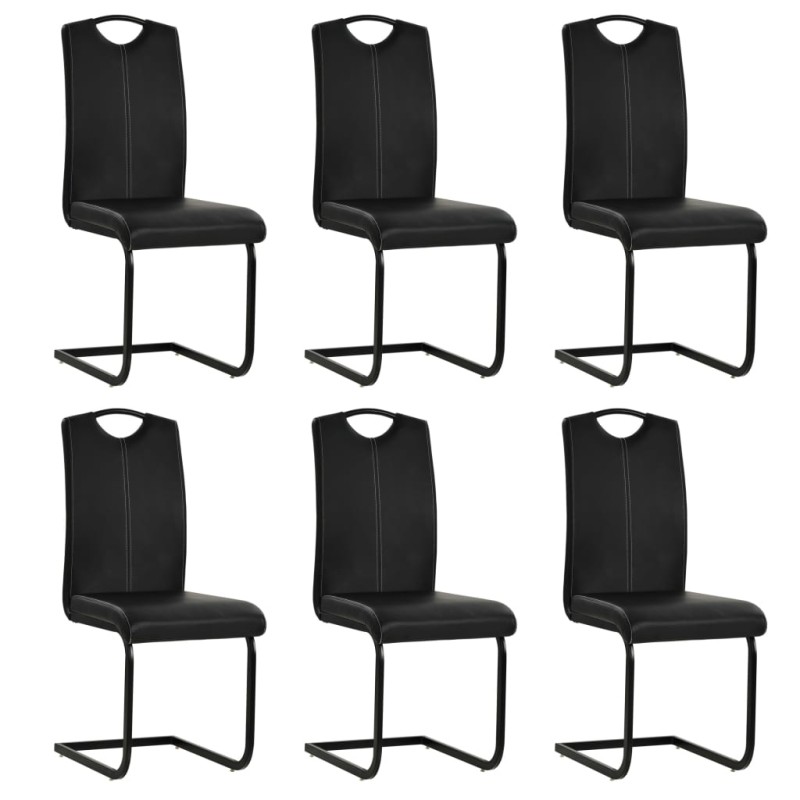 vidaXL Sedie da Pranzo a Sbalzo 6 pz Nere in Similpelle vidaXL Sedie da Pranzo a Sbalzo 6 pz Nere in Similpelle