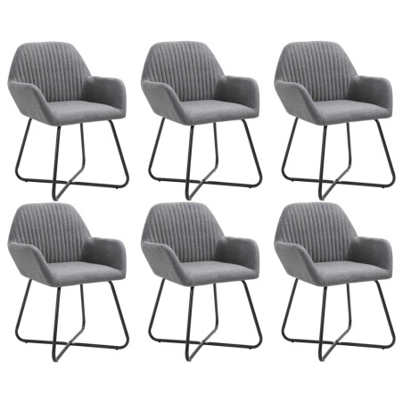 vidaXL Sedie da Pranzo 6 pz Grigio Scuro in Tessuto