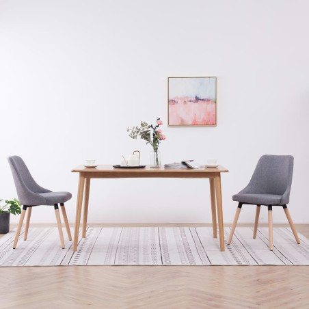 vidaXL Sedie da Pranzo 2 pz Grigio Chiaro in Tessuto