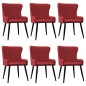 vidaXL Sedie da Pranzo 6 pz Rosso Borgogna in Tessuto vidaXL Sedie da Pranzo 6 pz Rosso Borgogna in Tessuto