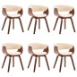 vidaXL Sedie da Pranzo 6 pz Crema in Legno Piegato e Similpelle vidaXL Sedie da Pranzo 6 pz Crema in Legno Piegato e Similpelle