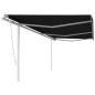 Tenda da Sole Retrattile Manuale con Pali 6x3,5 m Antracite Tenda da Sole Retrattile Manuale con Pali 6x3,5 m Antracite