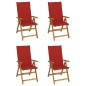 Sedie da Giardino Reclinabili 4 pz con Cuscini Massello Acacia Sedie da Giardino Reclinabili 4 pz con Cuscini Massello Acacia