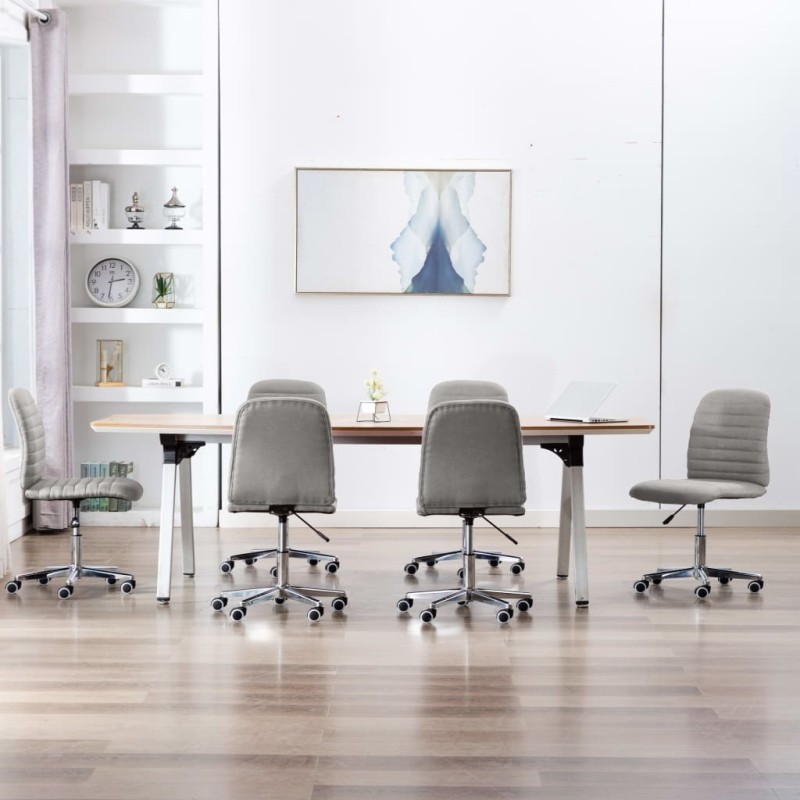 vidaXL Sedie da Pranzo 6 pz Grigio Chiaro in Tessuto vidaXL Sedie da Pranzo 6 pz Grigio Chiaro in Tessuto