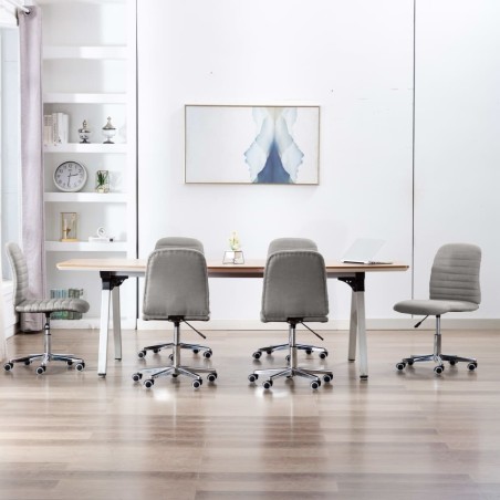vidaXL Sedie da Pranzo 6 pz Grigio Chiaro in Tessuto