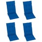 Sedie da Giardino 4 pz con Cuscini Blu Reale Massello di Teak Sedie da Giardino 4 pz con Cuscini Blu Reale Massello di Teak