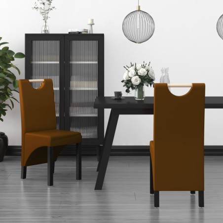 vidaXL Sedie da Pranzo 2 pz Marroni in Similpelle 