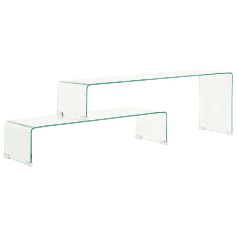 vidaXL Set Tavolini da Caffè 2 pz 90x30x20/110x30x40cm Vetro Temperato vidaXL Set Tavolini da Caffè 2 pz 90x30x20/110x30x40cm Vetro Temperato