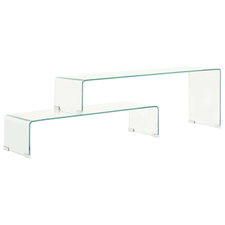 vidaXL Set Tavolini da Caffè 2 pz 90x30x20/110x30x40cm Vetro Temperato 
