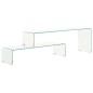 vidaXL Set Tavolini da Caffè 2 pz 90x30x20/110x30x40cm Vetro Temperato vidaXL Set Tavolini da Caffè 2 pz 90x30x20/110x30x40cm Vetro Temperato