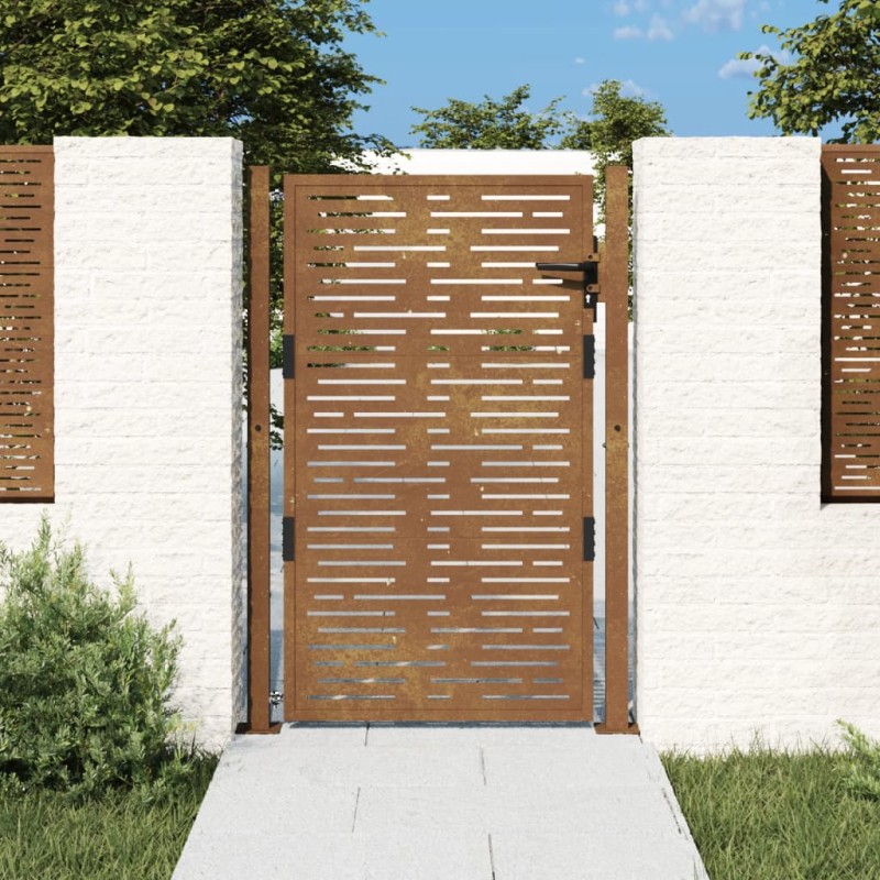 vidaXL Cancello da Giardino 105x130 cm Acciaio Corten Design Quadrato vidaXL Cancello da Giardino 105x130 cm Acciaio Corten Design Quadrato