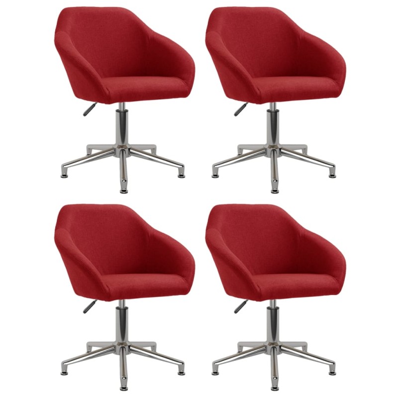 vidaXL Sedie da Pranzo Girevoli 4 pz Rosso Vino in Tessuto vidaXL Sedie da Pranzo Girevoli 4 pz Rosso Vino in Tessuto