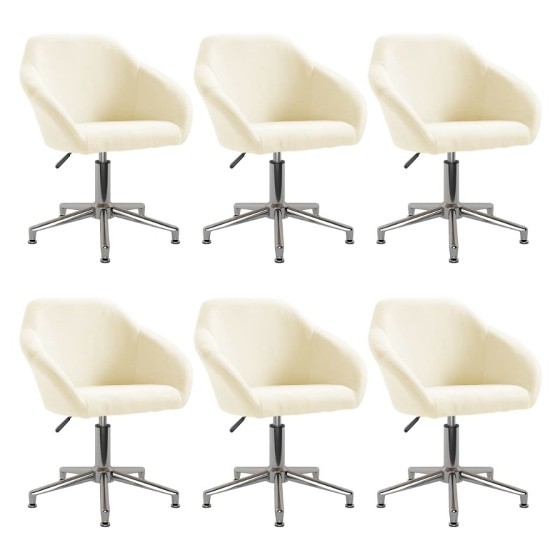 vidaXL Sedie da Pranzo Girevoli 6 pz Crema in Tessuto vidaXL Sedie da Pranzo Girevoli 6 pz Crema in Tessuto
