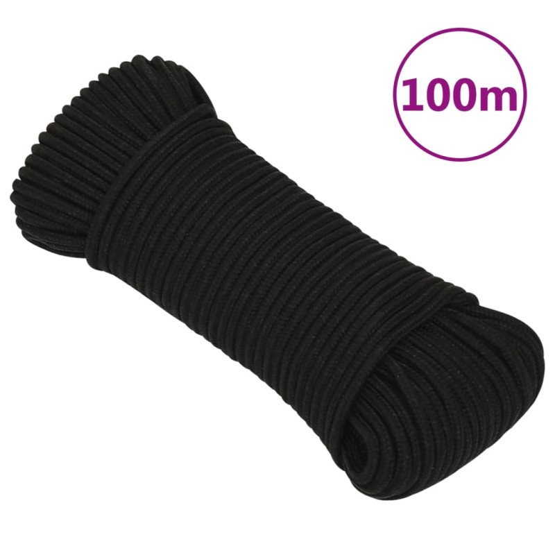 Corda da Lavoro Nera 3 mm 100 m in Poliestere Corda da Lavoro Nera 3 mm 100 m in Poliestere
