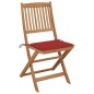 vidaXL Sedie da Giardino Pieghevoli 4 pz con Cuscini Massello Acacia vidaXL Sedie da Giardino Pieghevoli 4 pz con Cuscini Massello Acacia