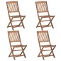vidaXL Sedie da Giardino Pieghevoli 4 pz con Cuscini Massello Acacia vidaXL Sedie da Giardino Pieghevoli 4 pz con Cuscini Massello Acacia