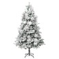 vidaXL Albero di Natale con Neve Floccata LED e Pigne 225 cm PVC e PE vidaXL Albero di Natale con Neve Floccata LED e Pigne 225 cm PVC e PE