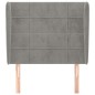 Testiera ad Orecchio Grigio Chiaro 103x23x118/128 cm in Velluto