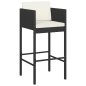 vidaXL Set Bar da Giardino 5 pz con Cuscini in Polyrattan Nero