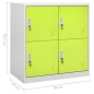 vidaXL Armadietti Chiavi 5pz Grigio Chiaro Verde 90x45x92,5cm Acciaio