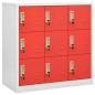 vidaXL Armadietti Chiavi 5pz Grigio Chiaro Rosso 90x45x92,5cm Acciaio vidaXL Armadietti Chiavi 5pz Grigio Chiaro Rosso 90x45x92,5cm Acciaio