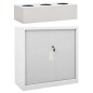 vidaXL Armadio Anta Scorrevole e Fioriera Grigio 90x40x113 cm Acciaio vidaXL Armadio Anta Scorrevole e Fioriera Grigio 90x40x113 cm Acciaio